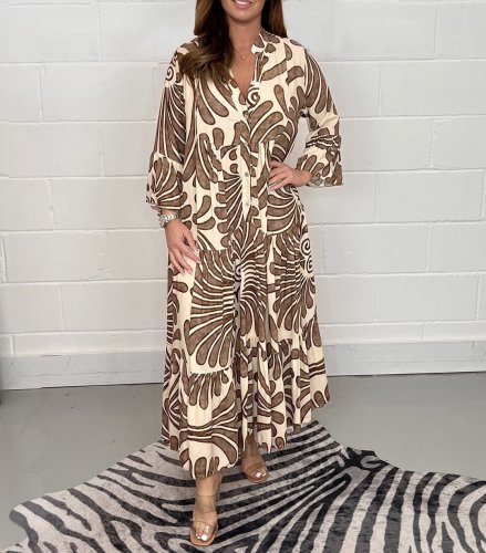 Women's casual loose floral print dress  DLZCQ150