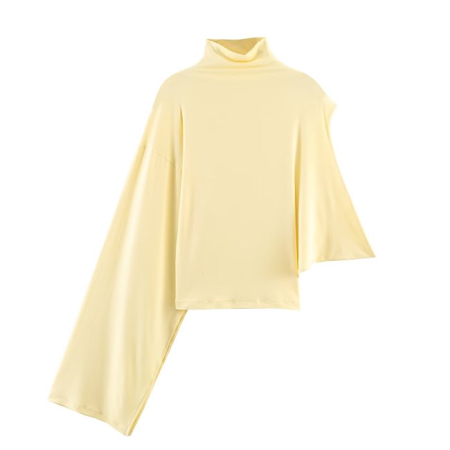 Fashionable versatile loose and flowing asymmetrical top  DLZS9507