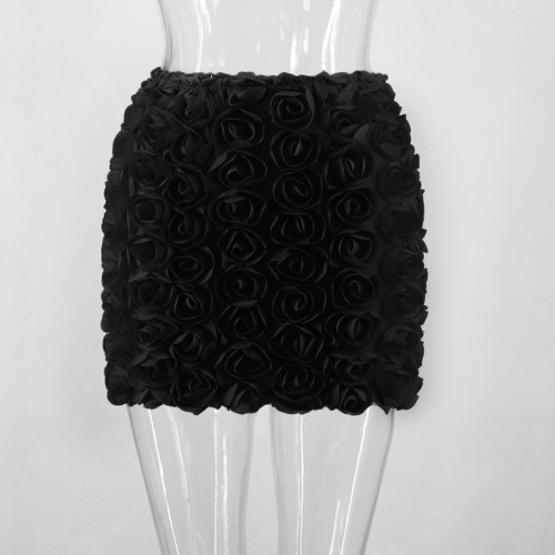 Three-dimensional flower ultra-short midi skirt  DLZB5510