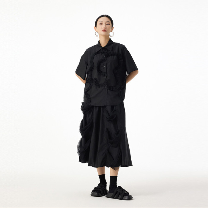 Summer limited edition design blouse + midi skirt set  DLZ26810