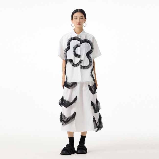 Summer limited edition design blouse + midi skirt set  DLZ26810
