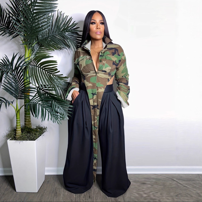 Long-sleeved camouflage printed casual jacket coat  DLZWT26409