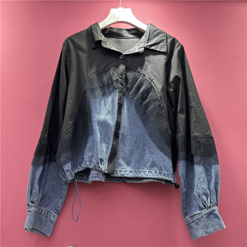 New loose-fitting shirt with patchwork coat   DLZCS940