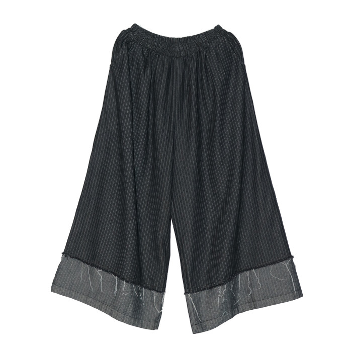 High Elastic Waist Blue Striped Denim Long Wide Leg Jeans Pants New Trousers Women Fashion Tide Spring Autumn  1DJ7211