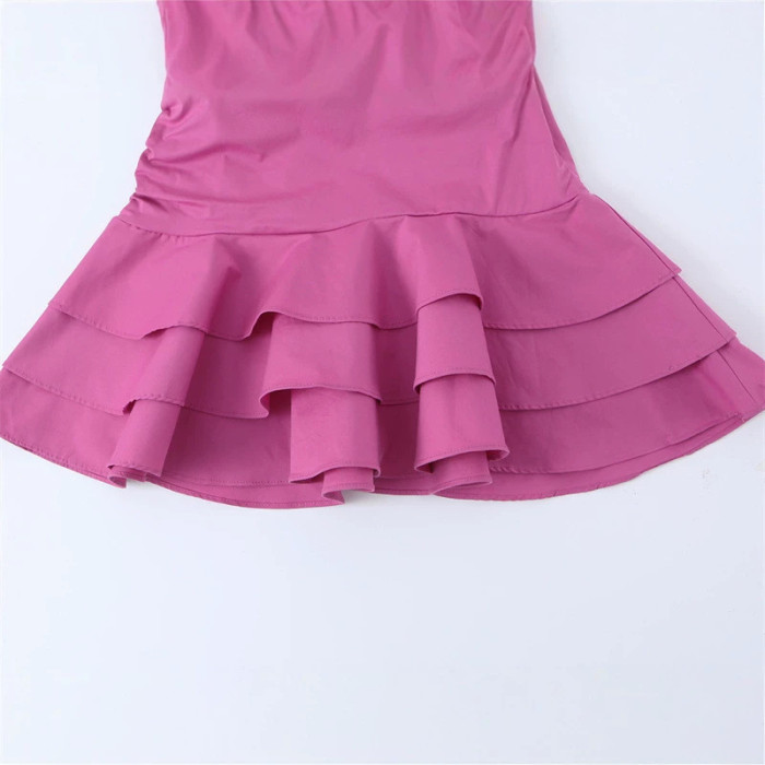 Fashionable, sexy hot girl layered decorative dress  DLZG3003