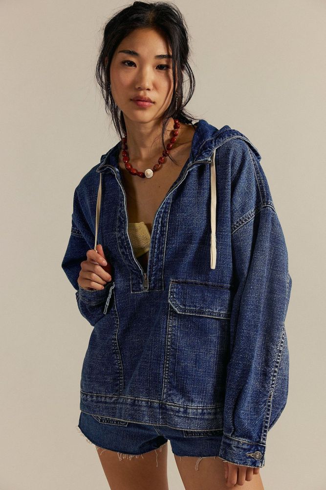 New trendy loose-fitting casual denim pullover jacket  DLZN4250