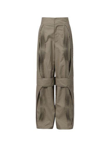 New style quilted and pleated slimming solid-color wide-leg trousers DLZKZ42804
