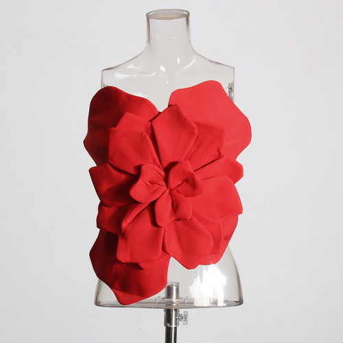 New design, stylish, three-dimensional flower-shaped, slim-fitting and short top for slimming effect  DLZG05120