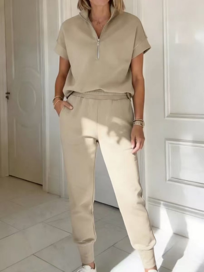 New style button-down zipper sports outfit set of two pieces  DLZTZ5150