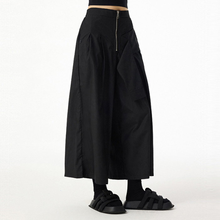 Zipper design, loose and slim-fitting nine-inch casual pants  DLZKZ5150