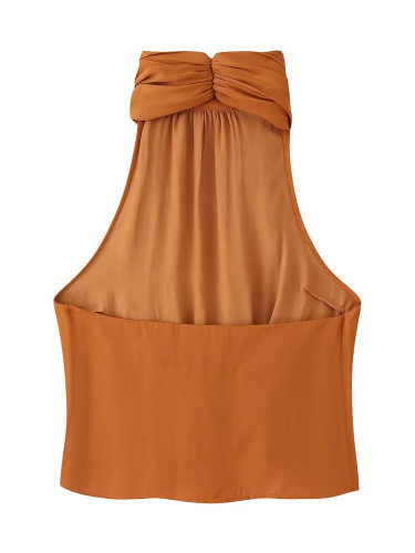 Summer new style fashion halter-neck backless tank top with stylish design and comfortable casual style DLZS51608