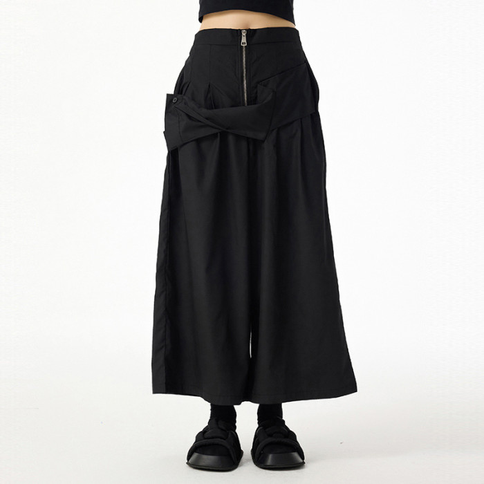 Zipper design, loose and slim-fitting nine-inch casual pants  DLZKZ5150