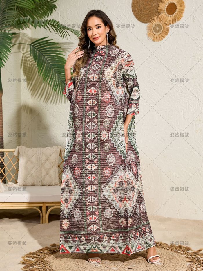 Ruffled printed dress  DLZQ26519