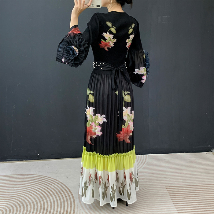 Ruffled printed dress  DLZQ261714
