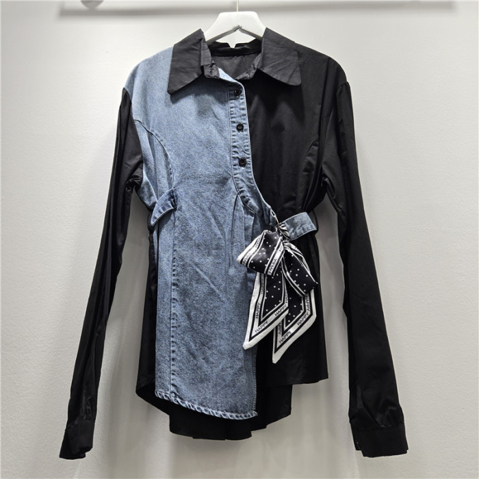 New style double-layered design denim shirt  DLZcs5280