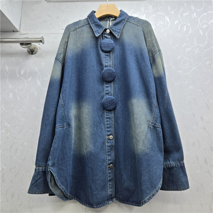 Long-sleeved button-down denim shirt jacket  DLZnzwt52805