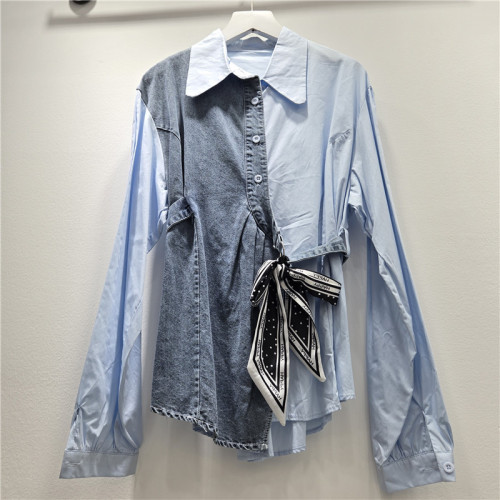 New style double-layered design denim shirt  DLZcs5280