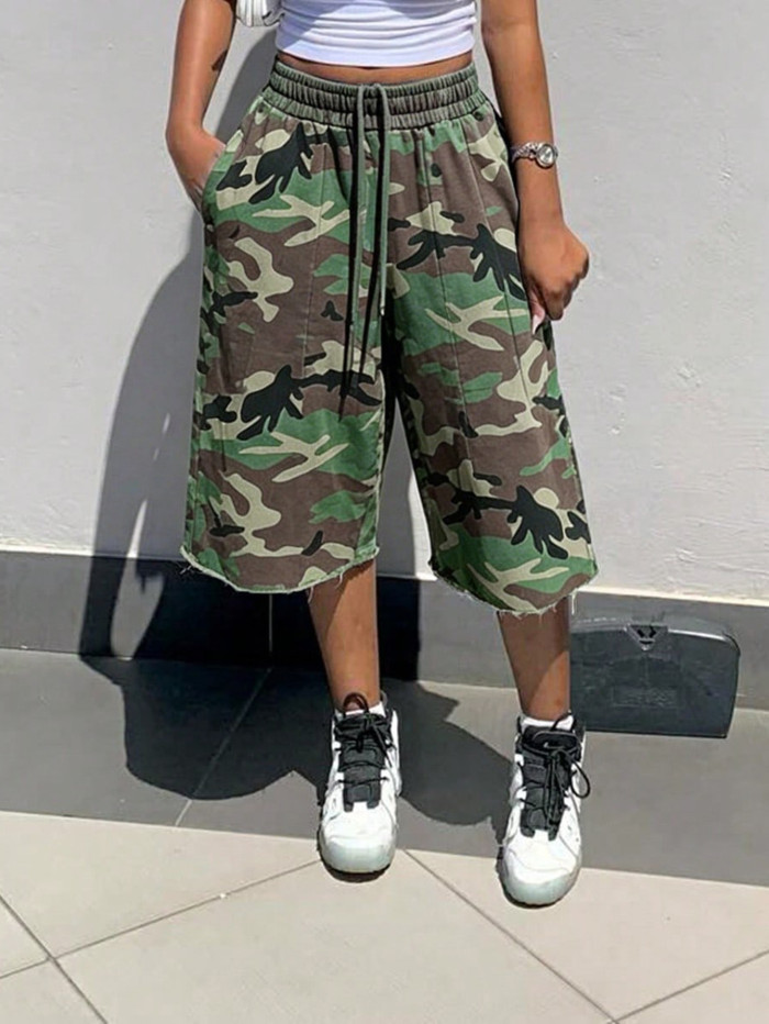 New camouflage printed loose wide-leg pants  DLZmc52809