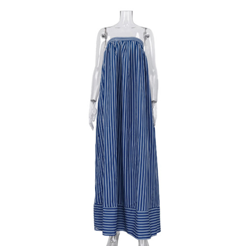 Striped plunging dress  DLZgx0605