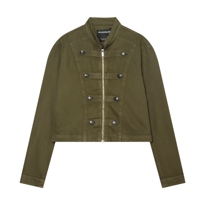 Versatile stand-up collar zip-up denim jacket  DLZlwt60306