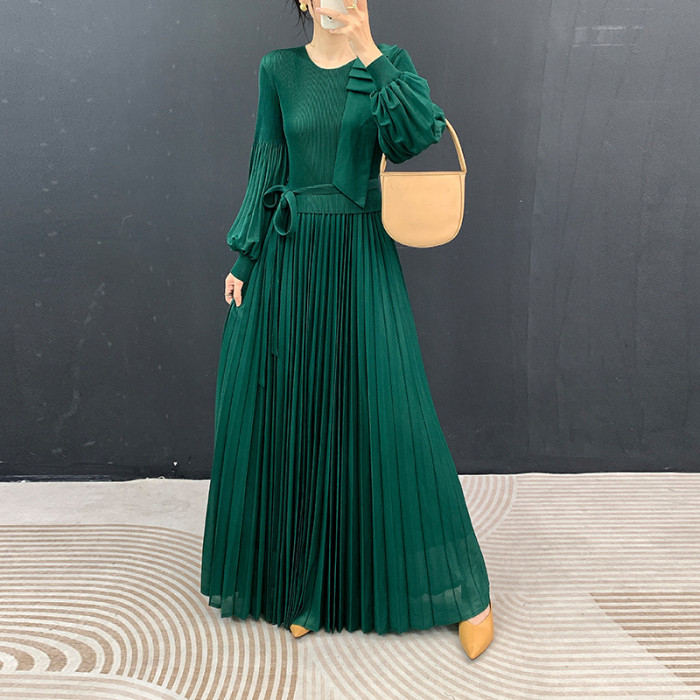 Long-sleeved, wide-sleeved, floor-length dress  DLZtz06140