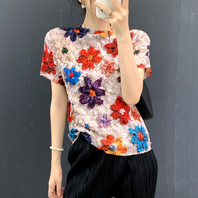 Round-neck printed red shirt  DLZtt26603