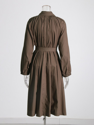 New single-button tie-waist dress with adjustable waistband  DLZhl06016