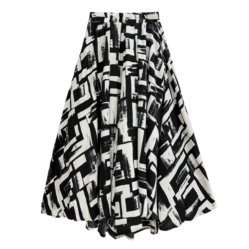 High Elastic Waist Pattern Printed Wide Leg Casual Pants New Trousers Women Fashion Tide Spring Autumn   DLZbsq6101