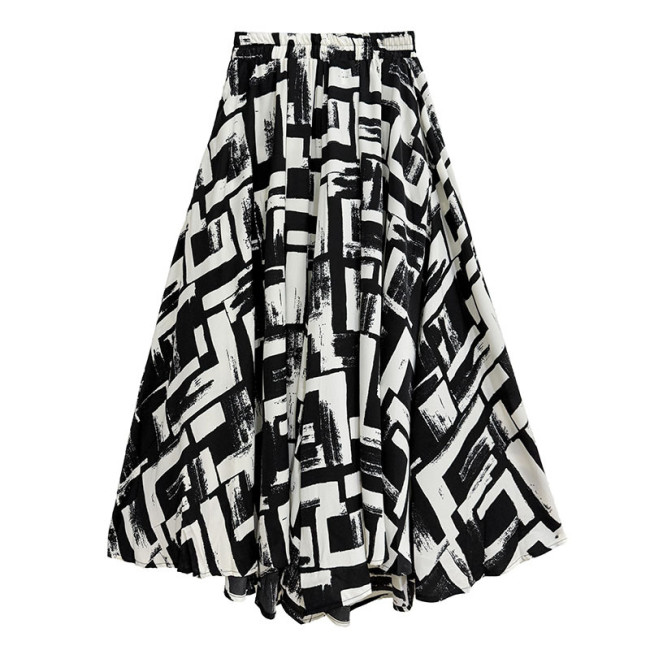 High Elastic Waist Pattern Printed Wide Leg Casual Pants New Trousers Women Fashion Tide Spring Autumn   DLZbsq6101