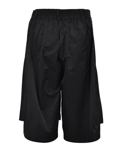  High Waist Black Pleated Shaped Knee Length Pants New Loose Fit Trousers Women Fashion Tide Spring Summer  1DF9708