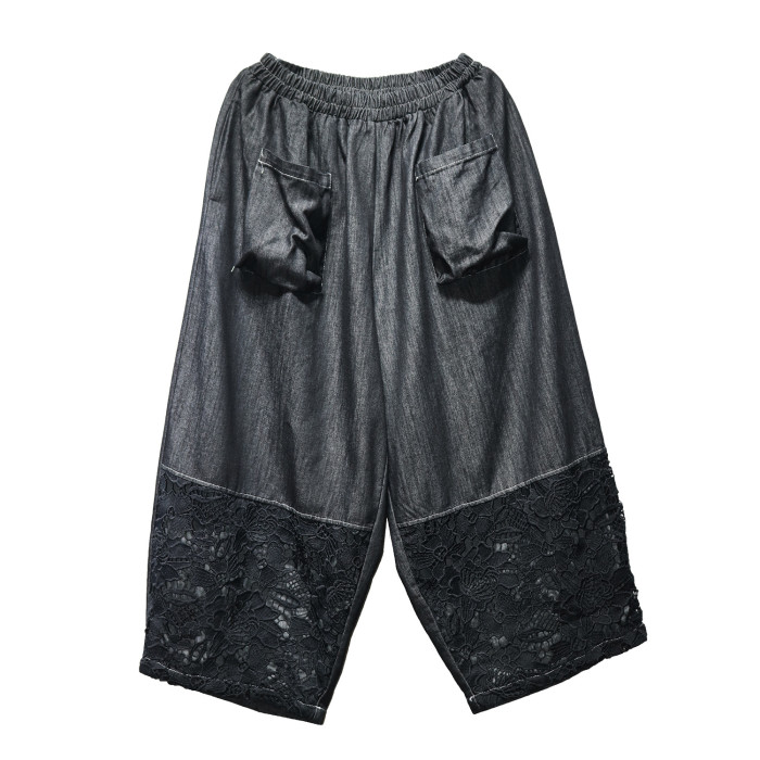 New lace-embroidered denim harem pants  DLZkz6110