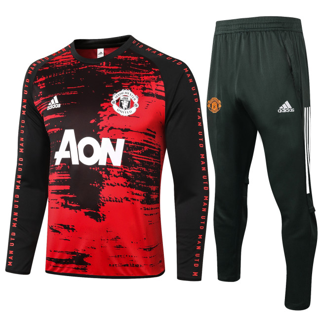 Manchester United Training Jersey Suit 20/21 Red Black