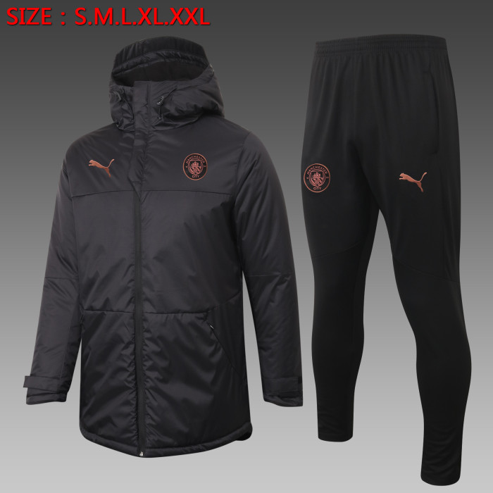 Manchester City Down Cotton Jacket 20/21 Black
