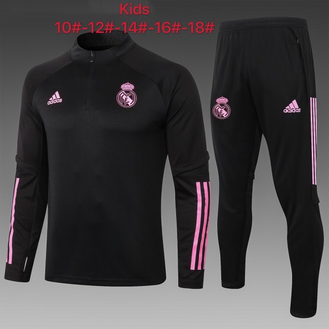 Real Madrid Kids Training Jersey Suit 20/21 Black