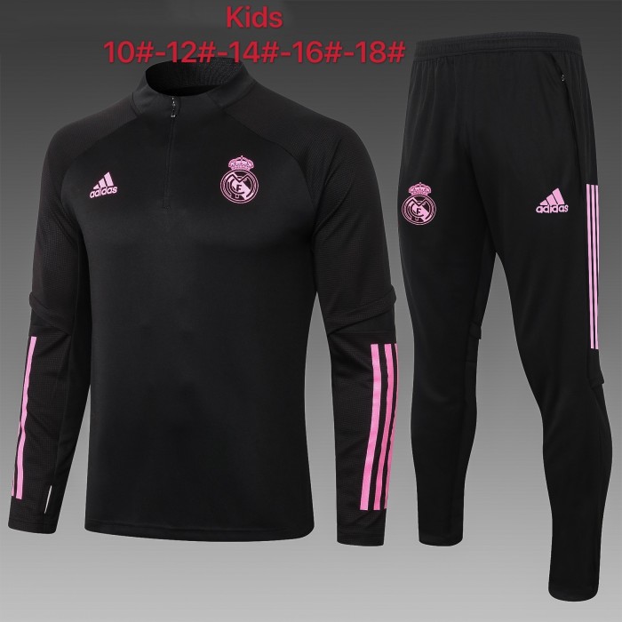 Real Madrid Kids Training Jersey Suit 20/21 Black