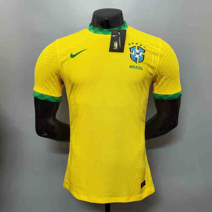 Brazil Home Player Version Man Jersey 20/21
