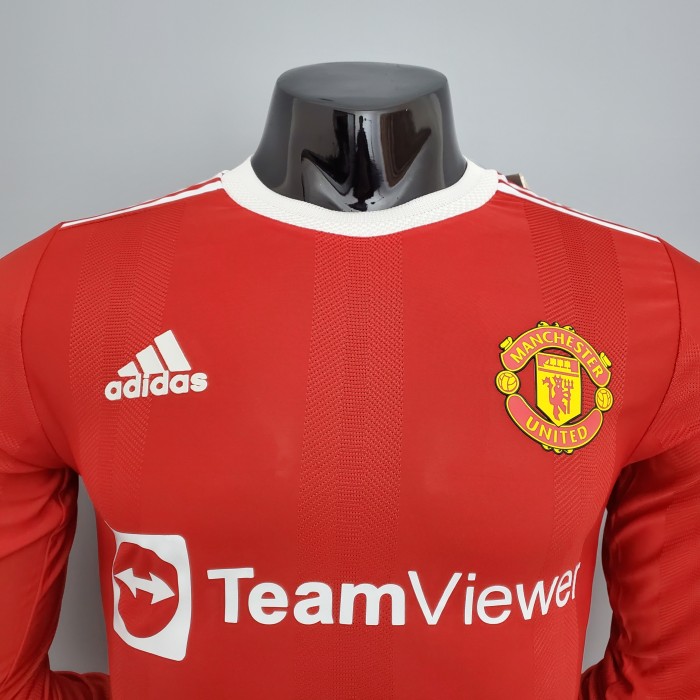 Manchester United Home Player Long Sleeve Jersey 21/22
