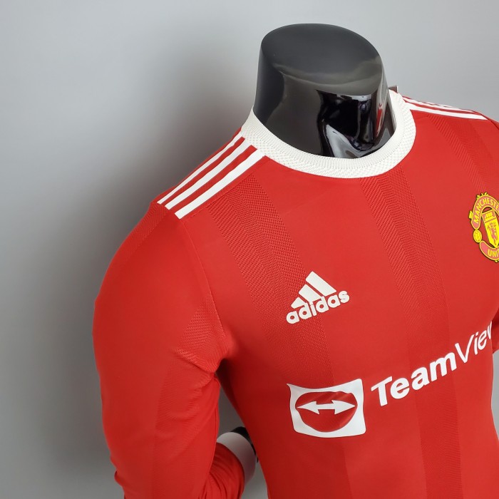 Manchester United Home Player Long Sleeve Jersey 21/22