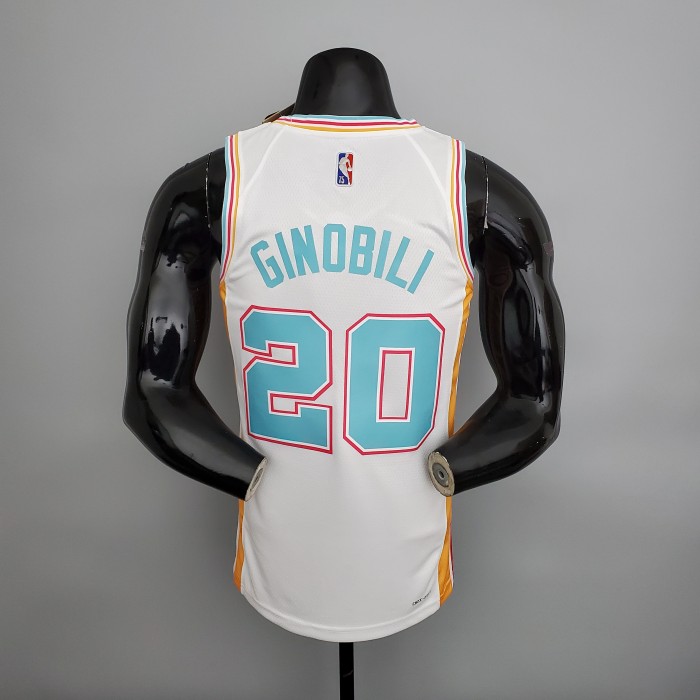 Manu Ginobili San Antonio Spurs 2022  City Edition Swingman Jersey White