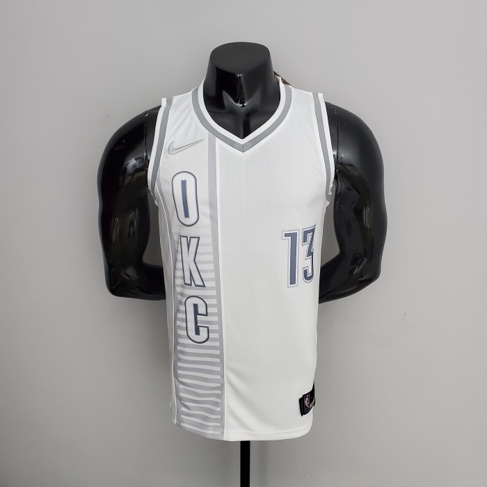 Paul George Oklahoma City Thunder 75th Anniversary 2022 City Edition Swingman Jersey White