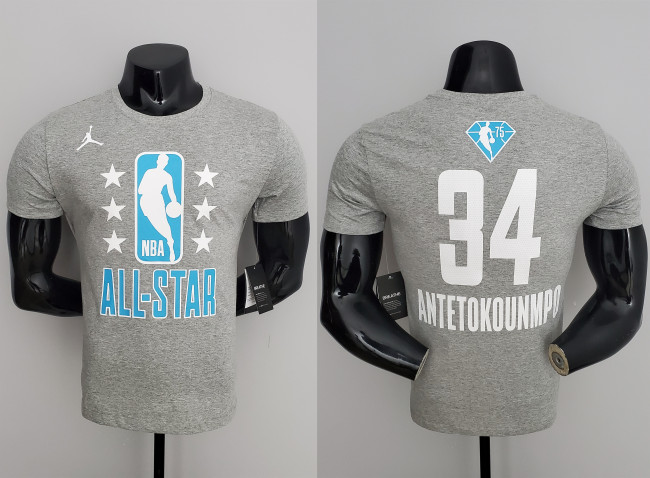 Giannis Antetokounmpo 2021 Olympics USA Team Gray Casual T-shirt