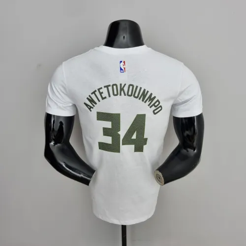 Giannis Antetokounmpo Milwaukee Bucks Casual T-shirt White