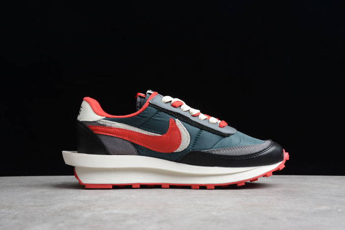 Undercover x Sacai x NK LDWaffle   Midnight Spruce University Red