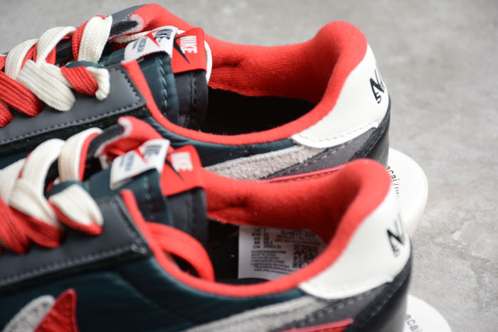 Undercover x Sacai x NK LDWaffle   Midnight Spruce University Red