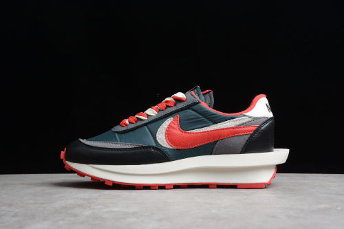 Undercover x Sacai x NK LDWaffle   Midnight Spruce University Red