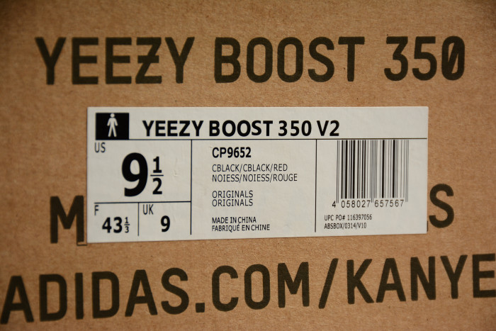 Yeezy 350 Boost V2 Black Red CP9652