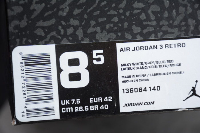 Air Jordan 3 Milky White 136064-140