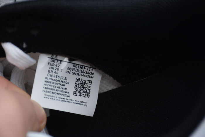 SB Dunk Low White Black DD1503-113