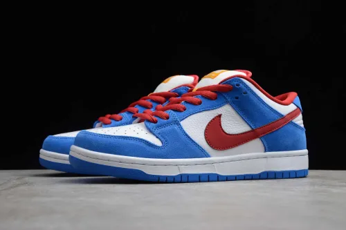 SB Dunk Low White Blue University Red BQ6817-400