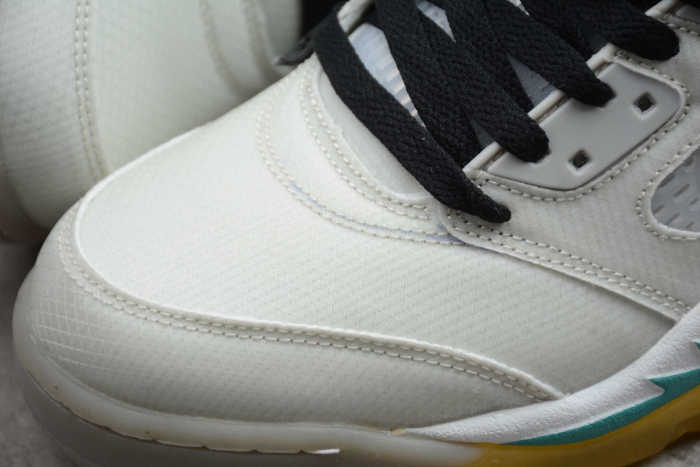 2020 OFF WHITE x Air Jordan 5 Grey Green White CT8480-105